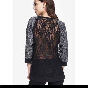 Express lace back sweatshirt